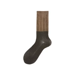 Calza corta a coste misto cashmere bicolor Jim