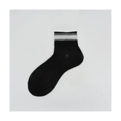 Calza corta da donna con risvoltino a righe Lena