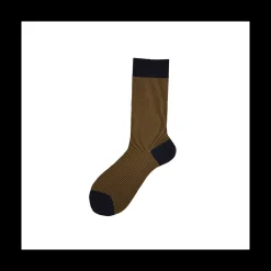 Calza corta da uomo in cotone e seta a righe strette Max