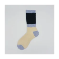 Calza corta in baby mohair e cashmere a coste e righe Clara