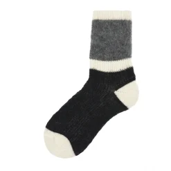 Calza corta in baby mohair a costa con rigone Clara