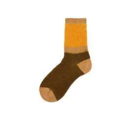 Calza corta in baby mohair a costa con rigone Clara