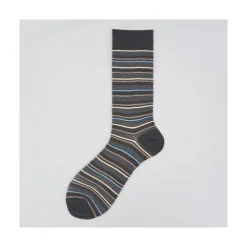 Calza corta in caldo cotone a righe multicolor John