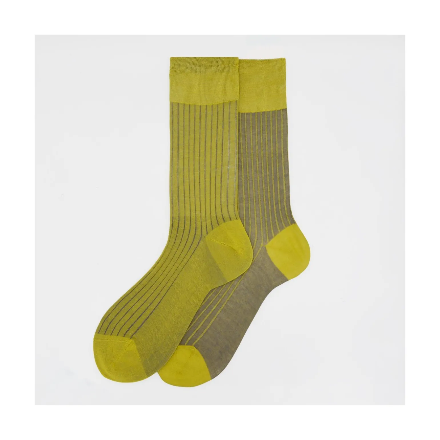 Calza corta in cotone a costa con contrasto reversibile Pointer