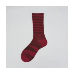 Calza corta in cotone a righe miste Jean