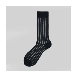 Calza corta in cotone a righe verticali N°045