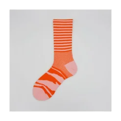 Calza corta in cotone a righe miste Jean