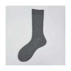 Calza corta in cotone bio e cashmere e seta a coste Gold
