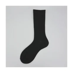 Calza corta in cotone bio e cashmere e seta a coste Gold