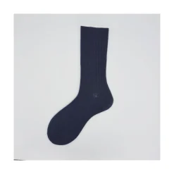 Calza corta in cotone bio e cashmere e seta a coste Gold