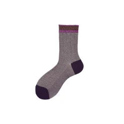 Calza corta in cotone con motivo links diffuso con polso a contrasto e sbuffo Candice
