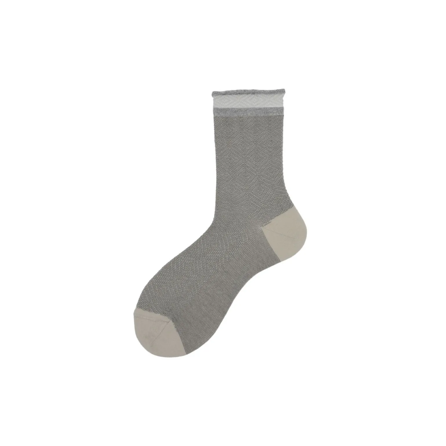 Calza corta in cotone con motivo links diffuso con polso a contrasto e sbuffo Candice