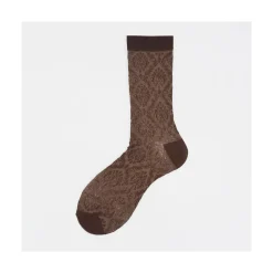 Calza corta in cotone con motivo broccato Smilace