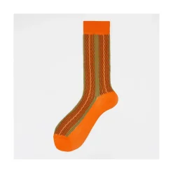 Calza corta in cotone con righe verticali Taric