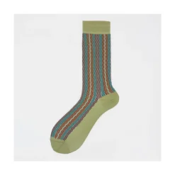 Calza corta in cotone con righe verticali Taric