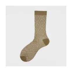 Calza corta in cotone con motivo broccato Smilace