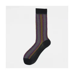 Calza corta in cotone con righe verticali Taric