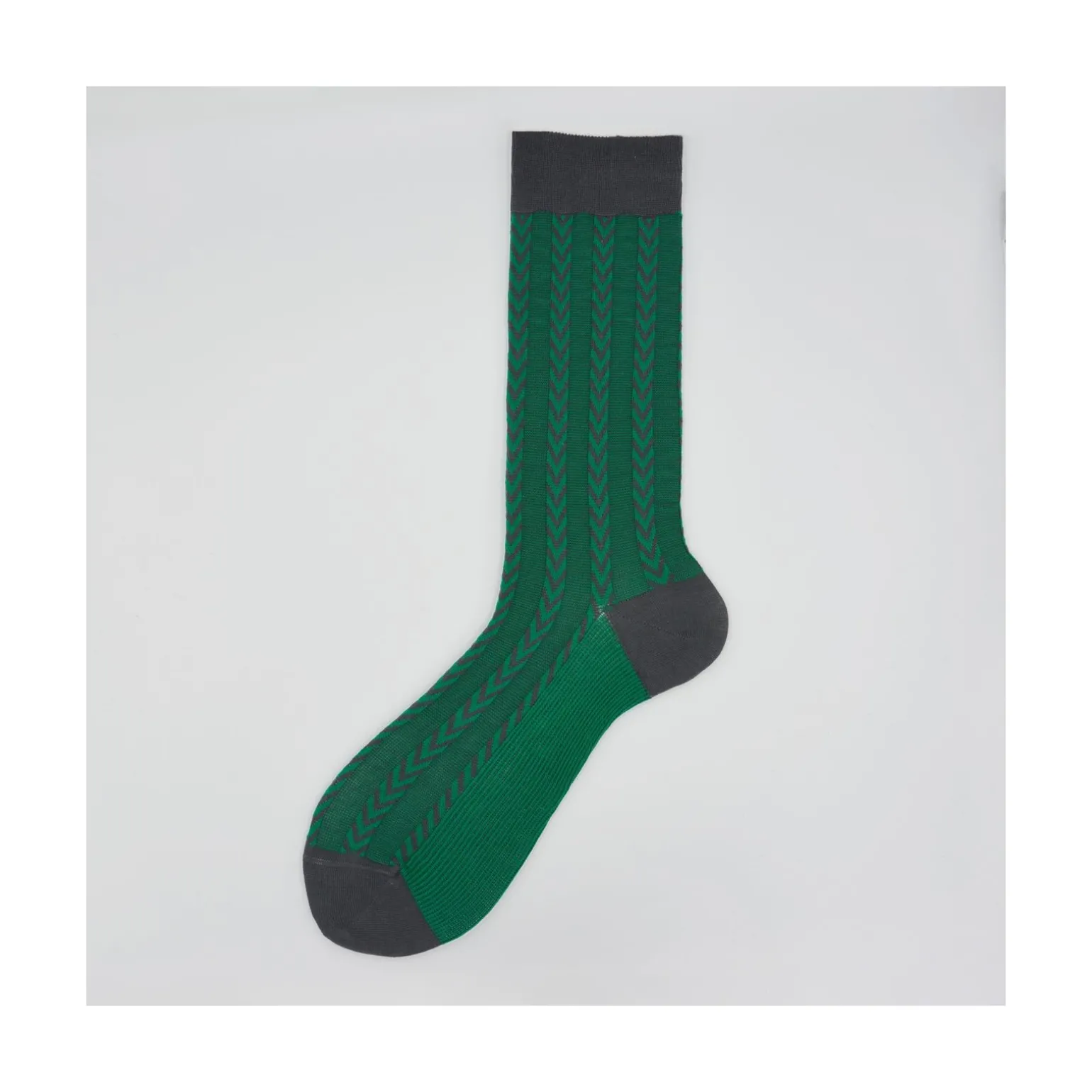 Calza corta in cotone e cashmere in fantasia verticale Roger