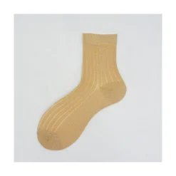 Calza corta in cotone e lurex a coste United