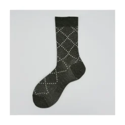 Calza corta in cotone e lurex in fantasia Check