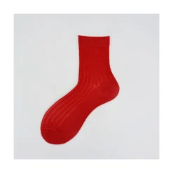 Calza corta in cotone e lurex a coste United