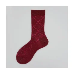 Calza corta in cotone e lurex in fantasia Check