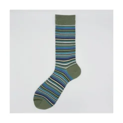 Calza corta in cotone millerighe Emerald