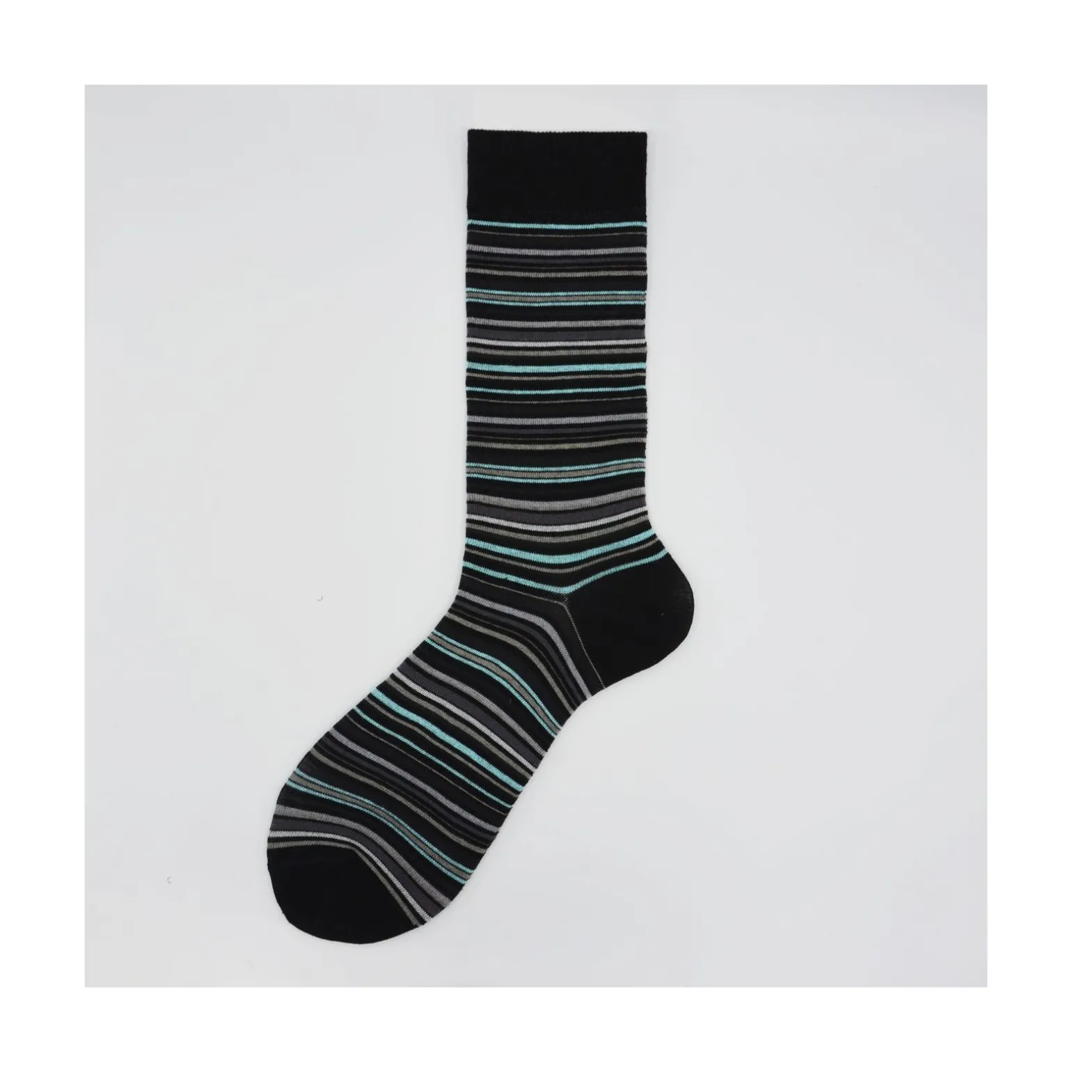 Calza corta in cotone millerighe Emerald