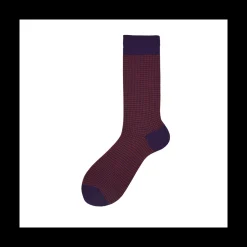 Calza corta in cotone misto cashmere jacquard e pied de poule Bombay