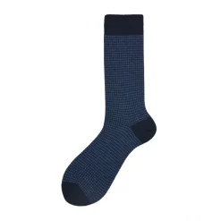 Calza corta in cotone misto cashmere jacquard e pied de poule Bombay