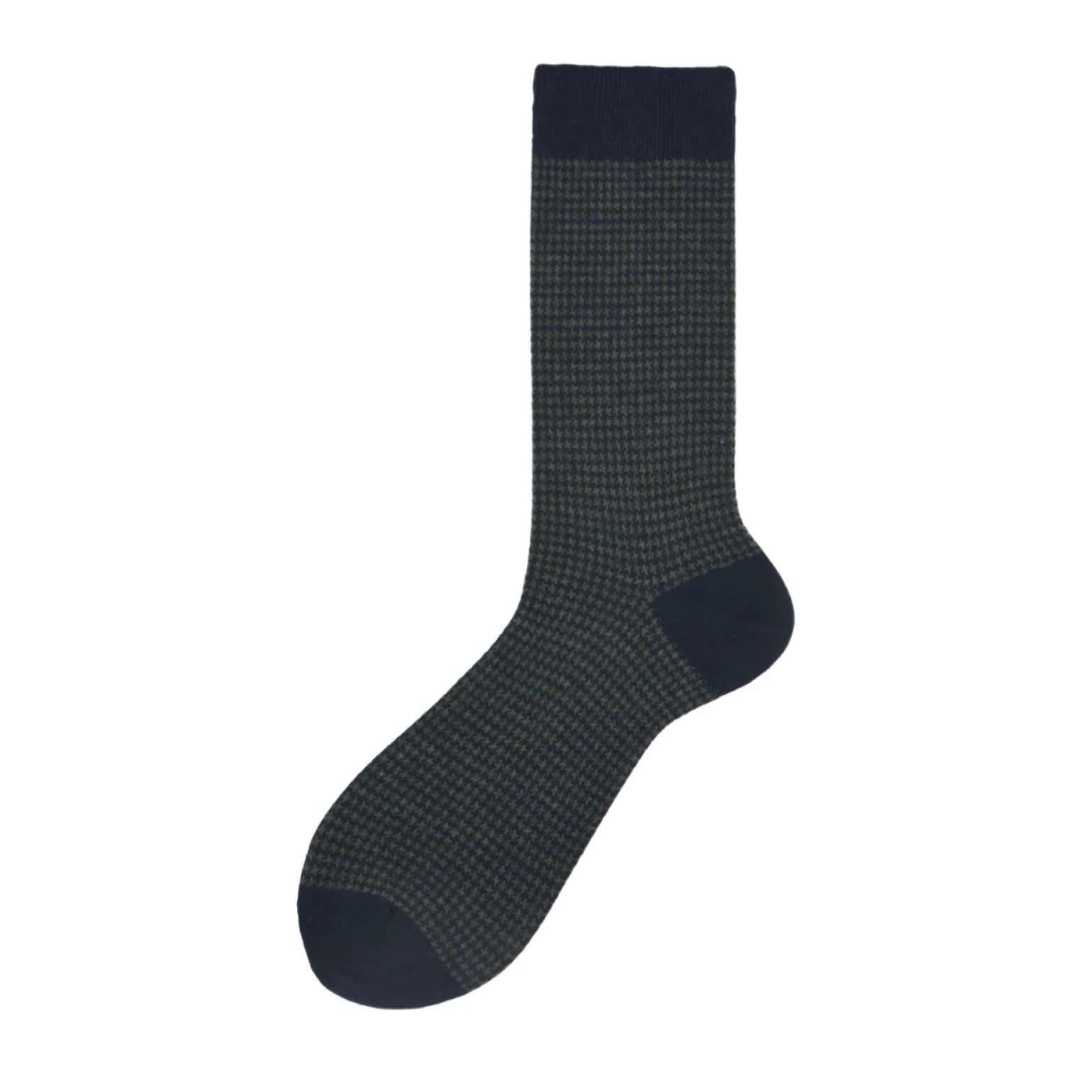 Calza corta in cotone misto cashmere jacquard e pied de poule Bombay