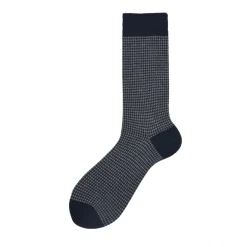 Calza corta in cotone misto cashmere jacquard e pied de poule Bombay