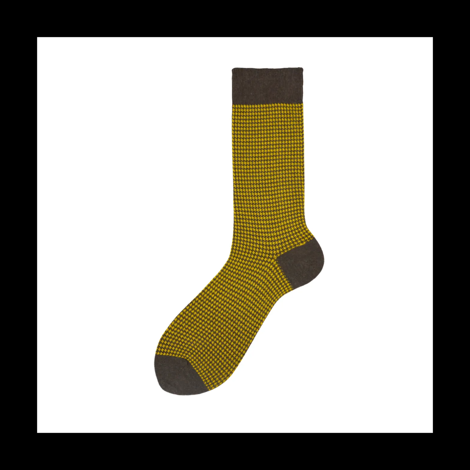 Calza corta in cotone misto cashmere jacquard e pied de poule Bombay