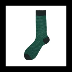 Calza corta in cotone misto cashmere jacquard e pied de poule Bombay