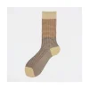 Calza corta in cotone pied de poule Limone