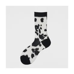 Calza corta in filopesca con motivo muccato Carolina