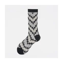 Calza corta in filopesca con motivo a zig zag Weltea