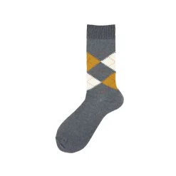 Calza corta in lana merino con intarsio Real