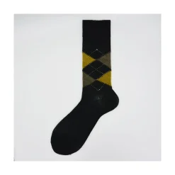 Calza corta in lana vergine con motivo argyle Renè