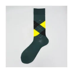Calza corta in lana vergine con motivo argyle Renè