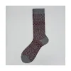 Calza corta in lana vergine e cashmere con greche Mike