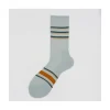 Calza corta in mezza spugna a righe Ginepro