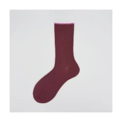 Calza corta in misto cashemere a coste e tip in lurex Justine