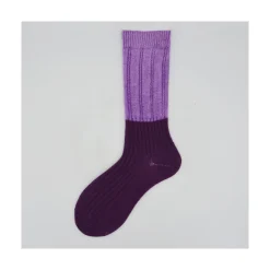Calza corta in misto cashemere bicolor Pam