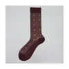 Calza corta in misto cashmere a pois e righe Andy