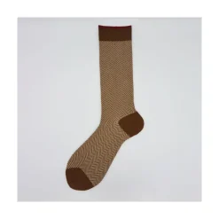 Calza corta in misto cashmere in fantasia a lisca Bobby