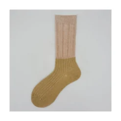 Calza corta in misto cashemere bicolor Pam
