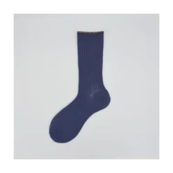 Calza corta in misto cashemere a coste e tip in lurex Justine