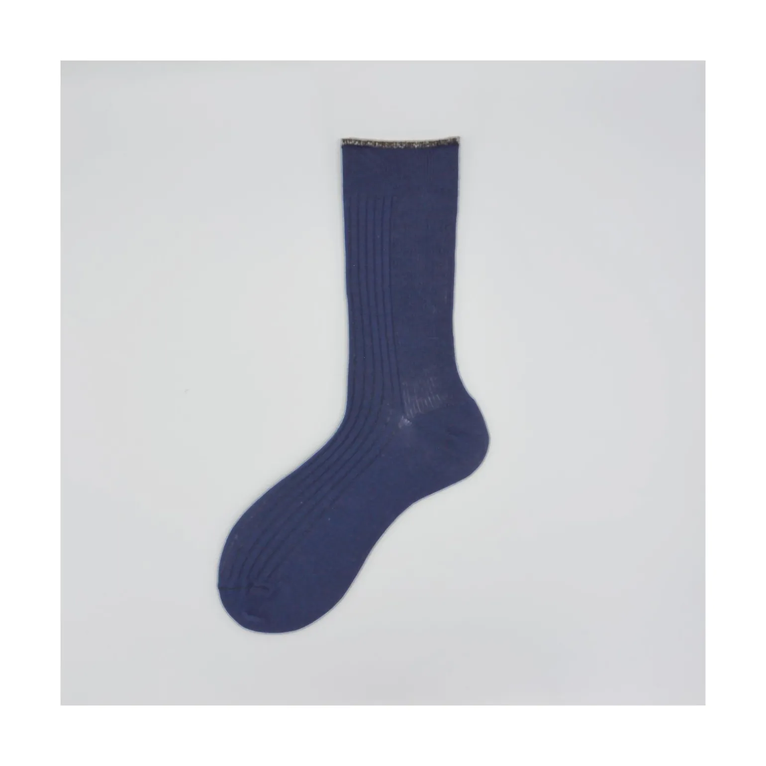 Calza corta in misto cashemere a coste e tip in lurex Justine