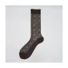 Calza corta in misto cashmere a pois e righe Andy